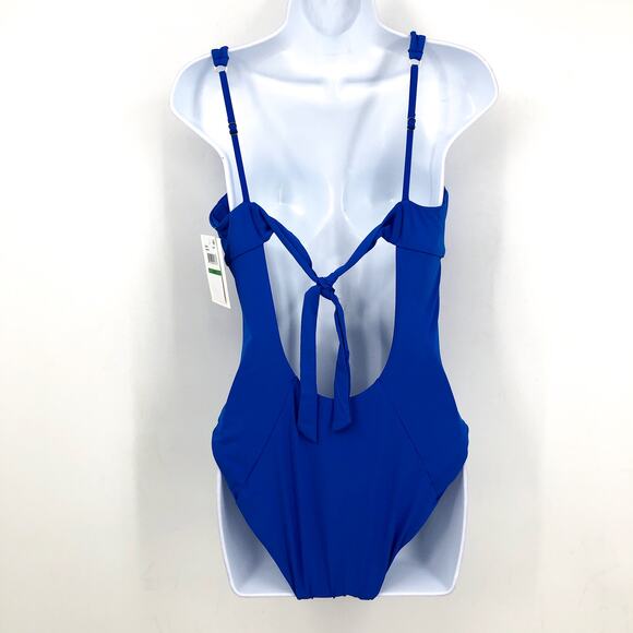 BECCA Womens Erin One Piece Swimsuit Large Ultramarine Blue VWire Open Back NWT - Picture 6 of 11